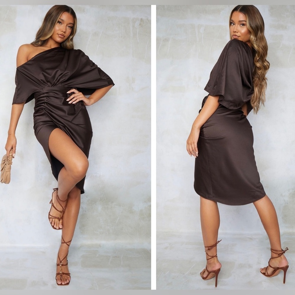 Satin wrap dress